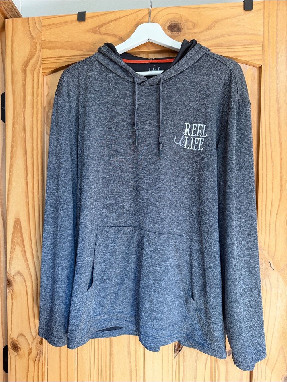 Reel Life Men's Dark Gray Hooded Pullover